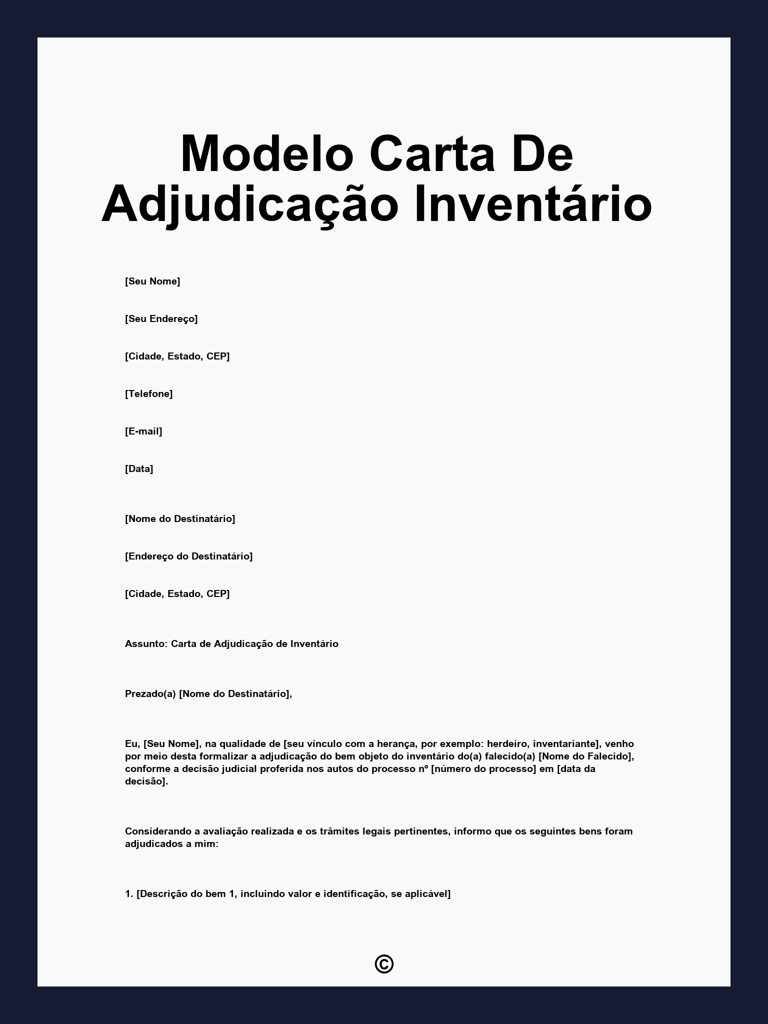 Modelo Carta De Adjudicação Inventário