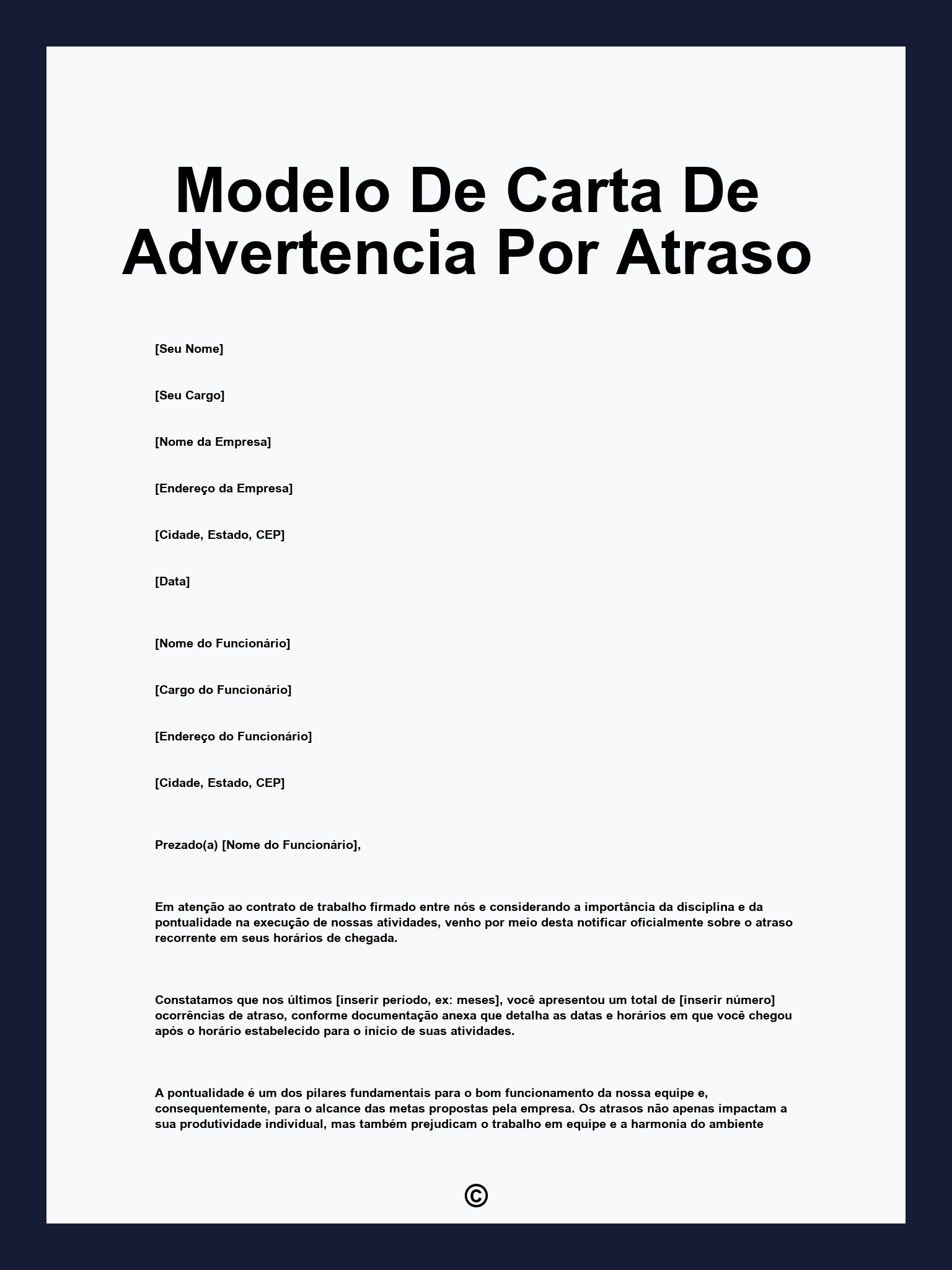 Modelo De Carta De Advertencia Por Atraso