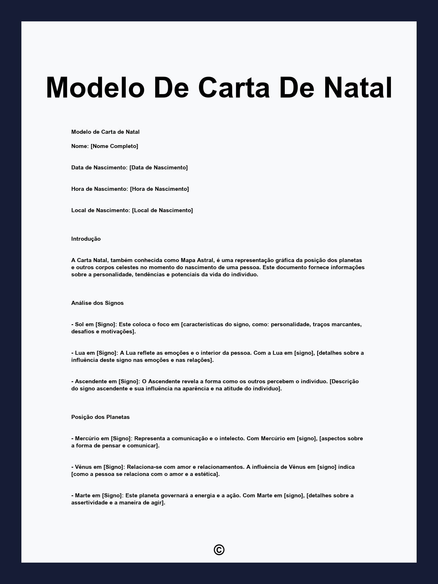 Modelo De Carta De Natal