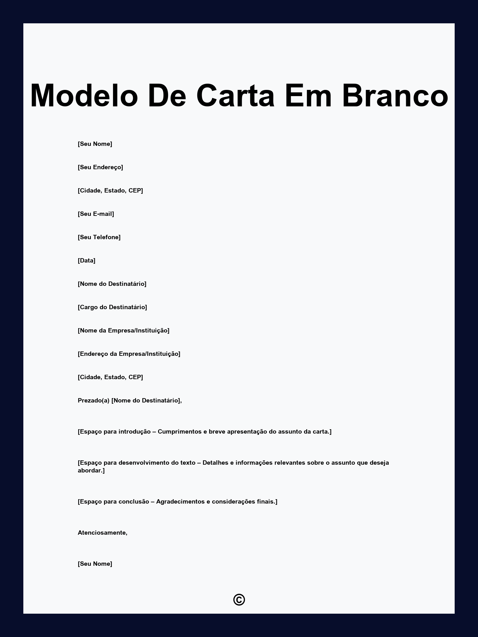 Modelo De Carta Em Branco