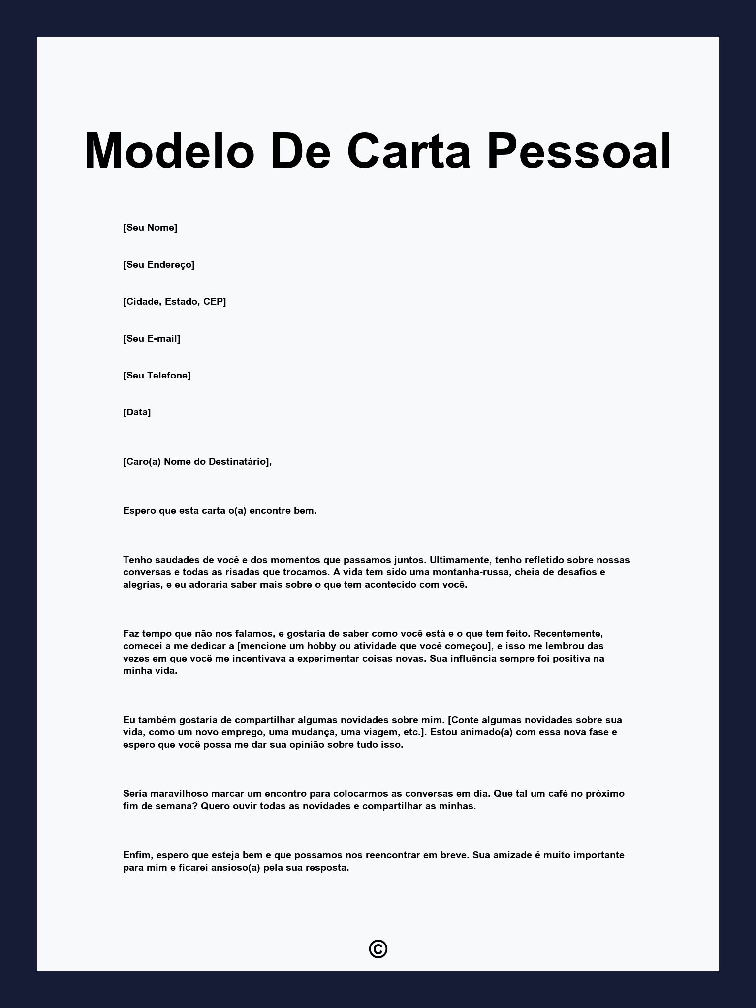 Modelo De Carta Pessoal