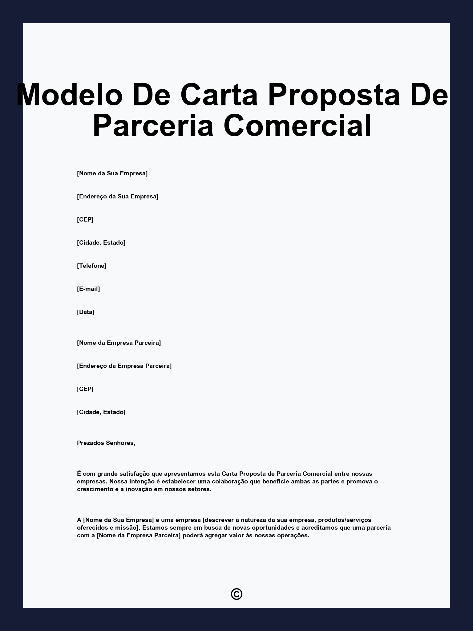 Modelo De Carta Proposta De Parceria Comercial