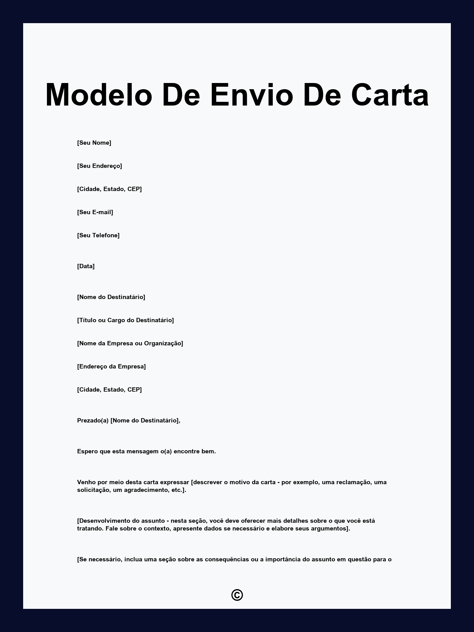 Modelo De Envio De Carta