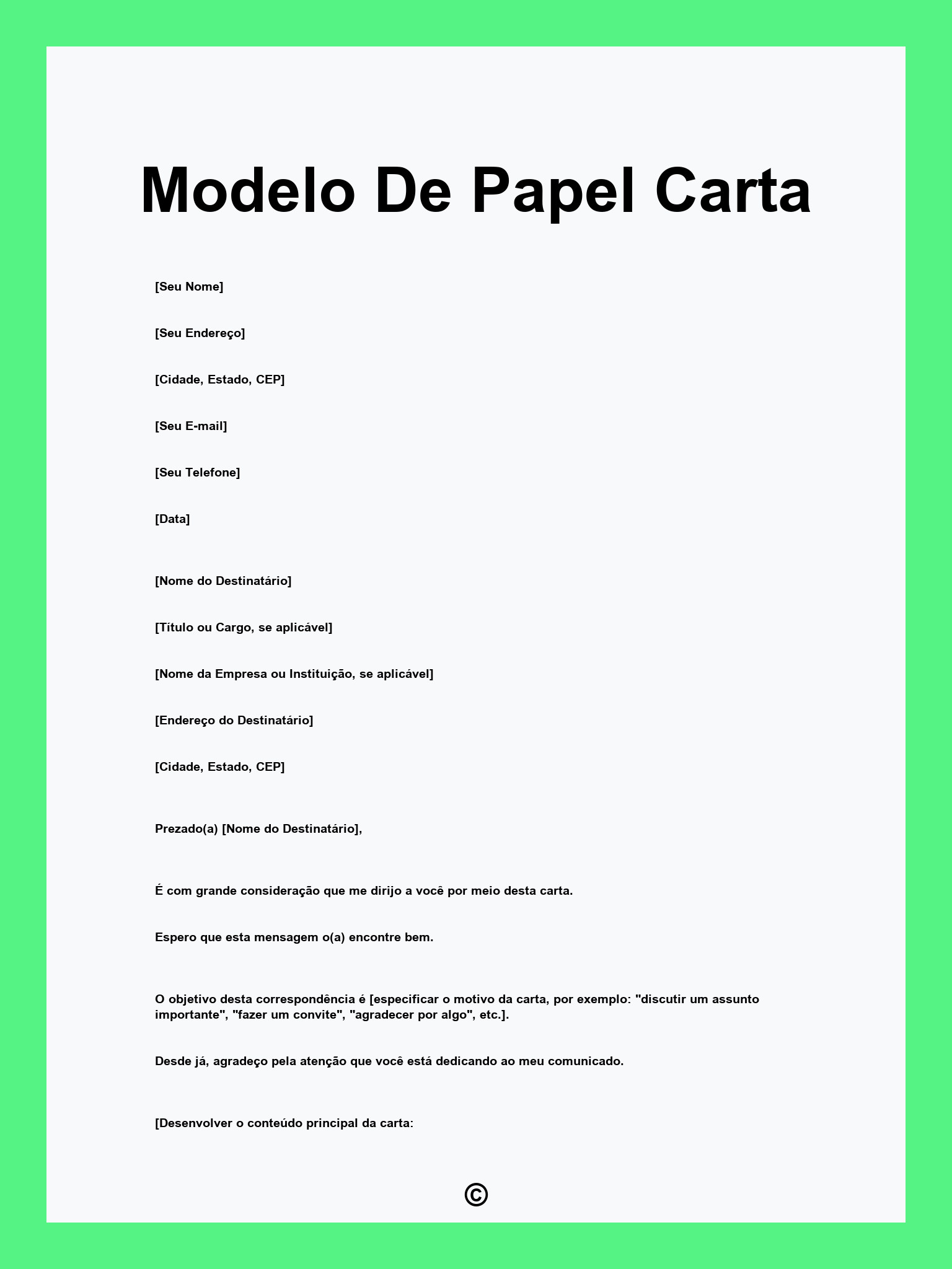 Modelo De Papel Carta